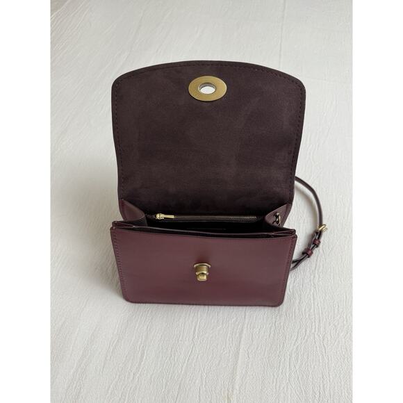 Coach Parker Top Handle Bag, Maroon Red Leather, Crossbody Bag, Satchel - Picture 4 of 11